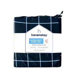 Havenstay Washed Sheets, Twin/Twin XL, Navy