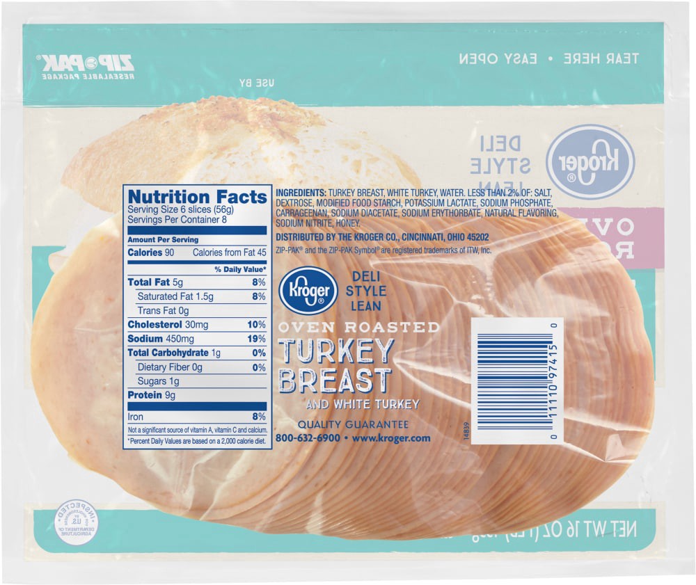 slide 3 of 3, Kroger Oven Roasted Turkey Breast, 16 oz