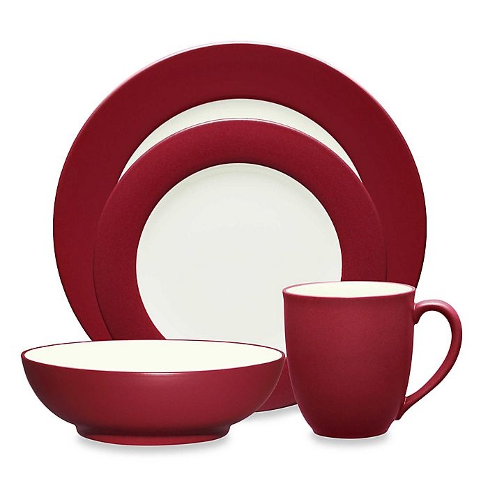 slide 1 of 1, Noritake Colorwave Rim Place Setting - Raspberry, 4 ct