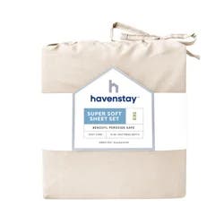Havenstay Washed Sheets, King, Cream