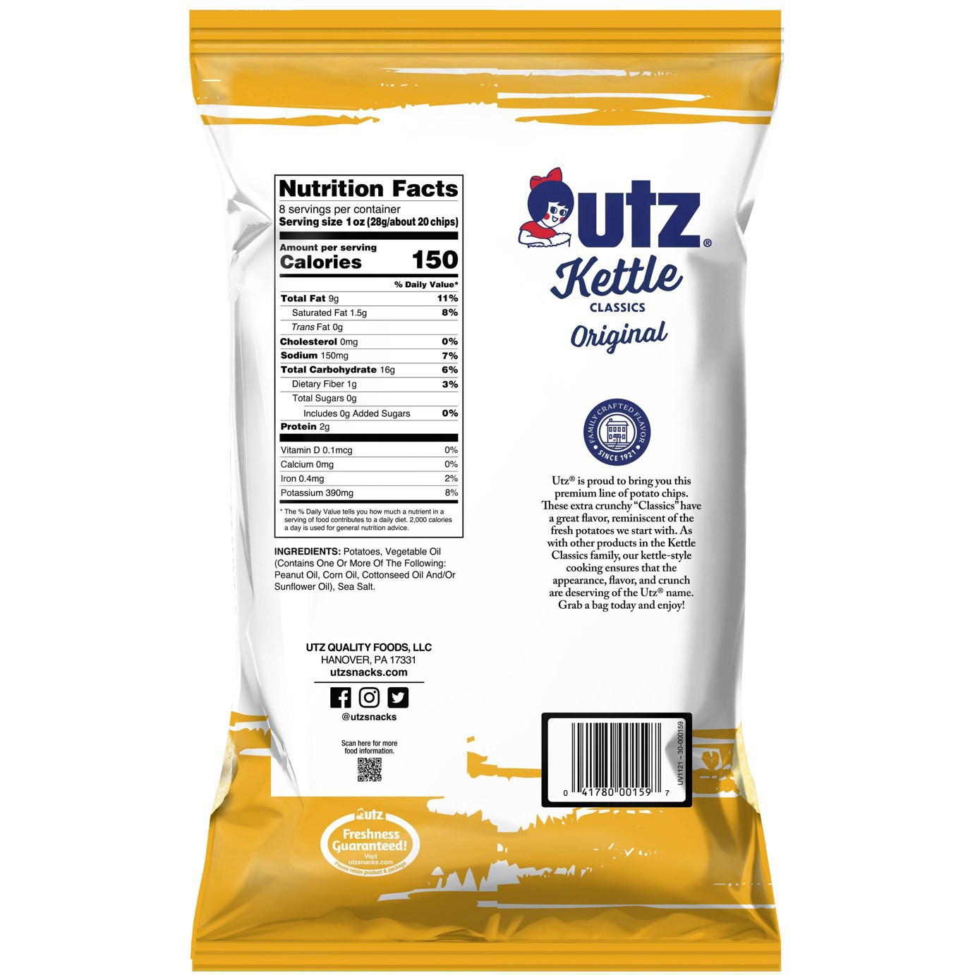 slide 3 of 14, Utz Potato Chips 8 oz, 8 oz