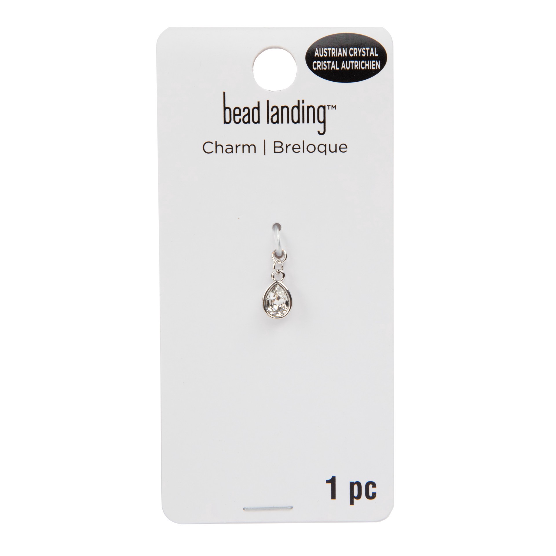 slide 5 of 5, Clear Austrian Crystal Pear Cut Charm By Bead Landing, 6mm x 4mm
