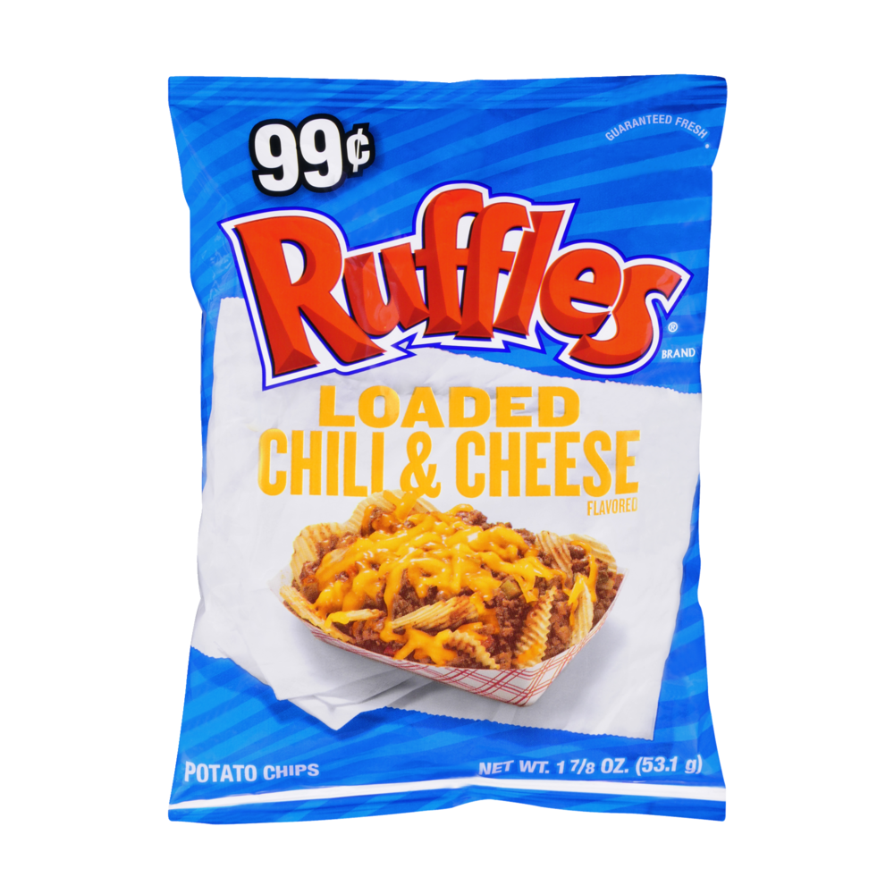 slide 1 of 6, Ruffles Loaded Chili & Cheese Potato Chips, 1 ct