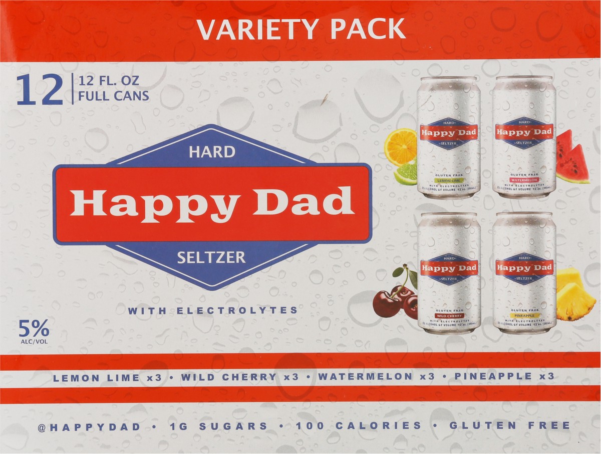 slide 5 of 9, Happy Dad Hard Seltzer with Electrolytes Variety Pack 12 - 12 fl oz Cans, 12 ct