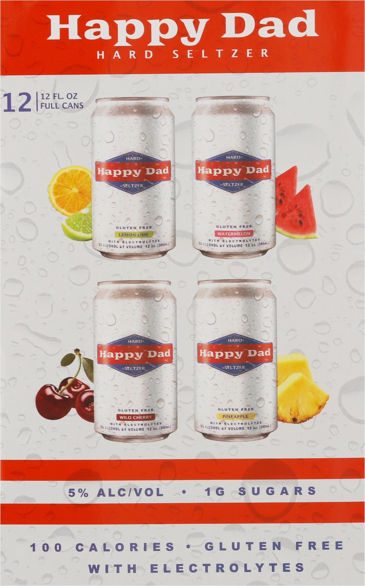 slide 7 of 9, Happy Dad Hard Seltzer with Electrolytes Variety Pack 12 - 12 fl oz Cans, 12 ct