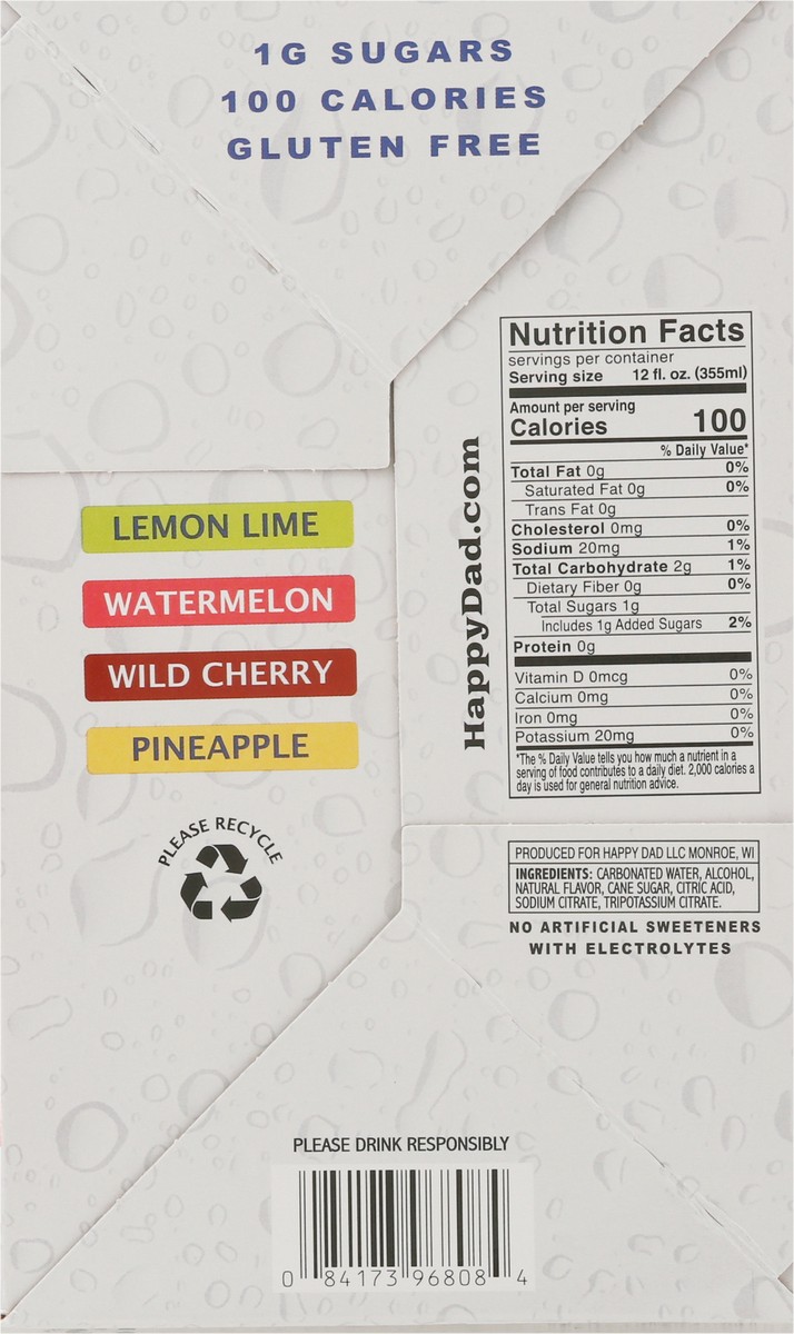 slide 2 of 9, Happy Dad Hard Seltzer with Electrolytes Variety Pack 12 - 12 fl oz Cans, 12 ct
