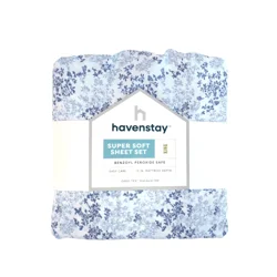 Havenstay Washed Sheets, King, Blue