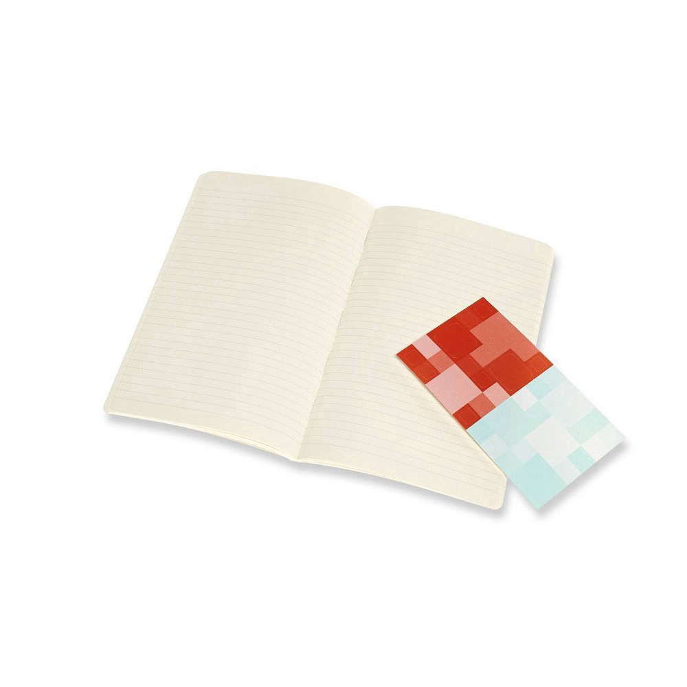 slide 4 of 4, Moleskine Narrow Rule Notebook 8.25"x5" Volant Coral & Aqua, 2 pk; 96 ct; 5 in x 8 1/4 in