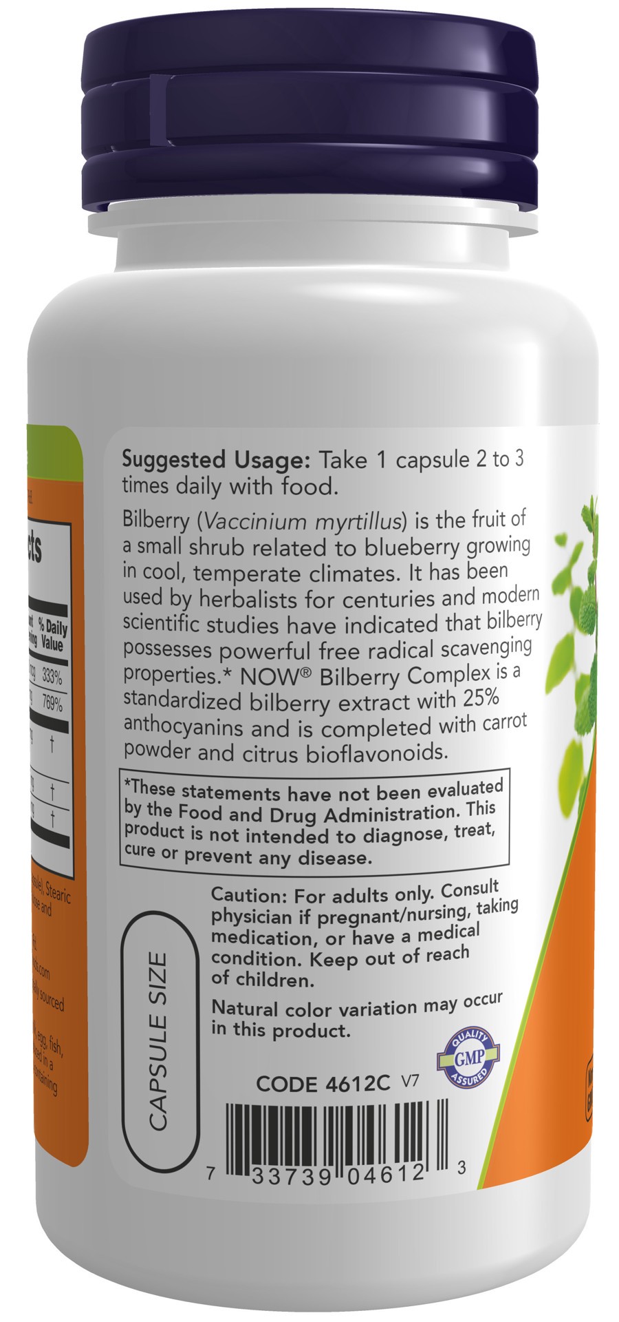 slide 3 of 4, NOW Supplements Bilberry Complex - 100 Veg Capsules, 100 ct