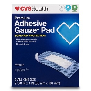 slide 1 of 1, CVS Health Premium Superior Protection Adhesive Gauze Pad All One Size, 5 ct