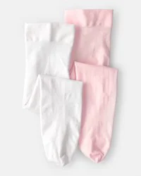Carter's Baby Girl 2-Pack Tights - Pink/White Pink/White 0-6