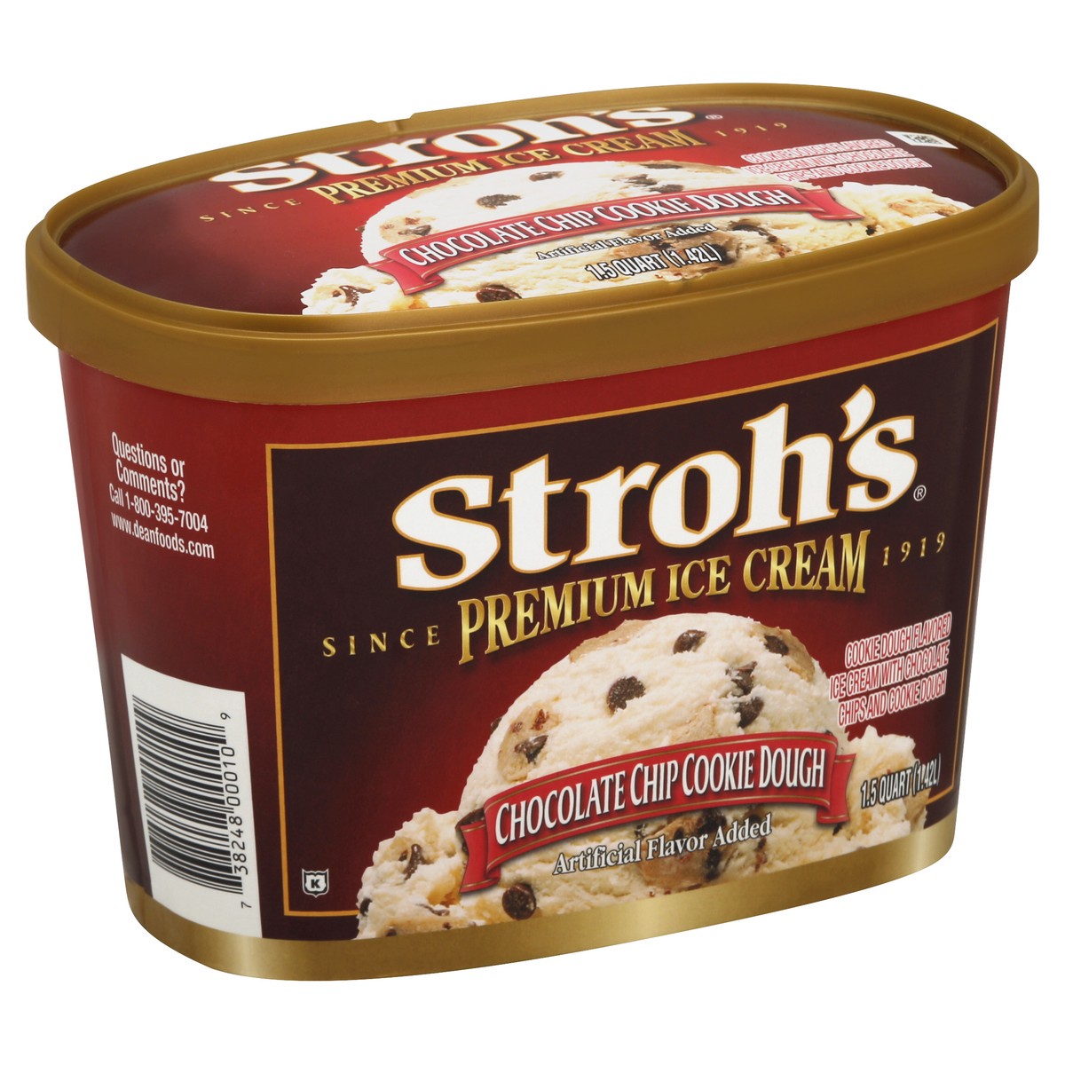 slide 3 of 5, Strohs Ice Cream, Premium, Chocolate Chip Cookie Dough, 48 oz