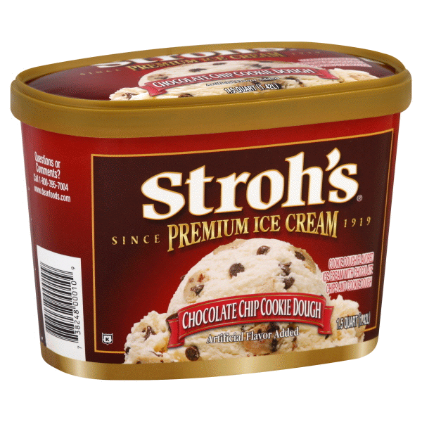 slide 1 of 5, Strohs Ice Cream, Premium, Chocolate Chip Cookie Dough, 48 oz