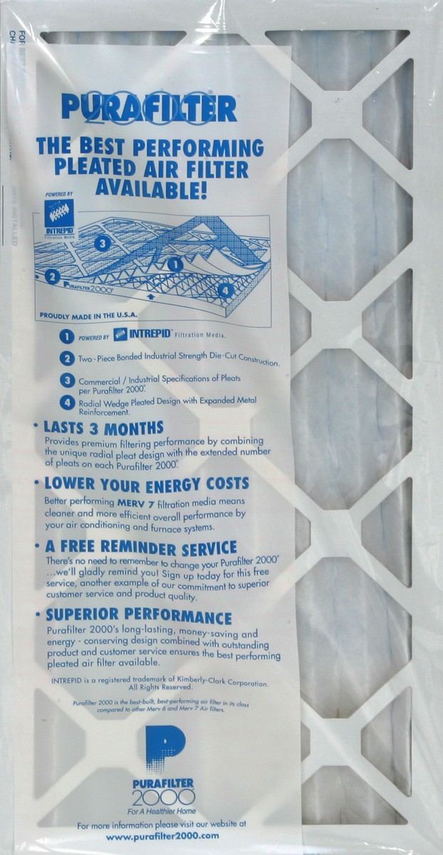 slide 5 of 6, Purafilter 10X20X1 Air Filter, 1 ct