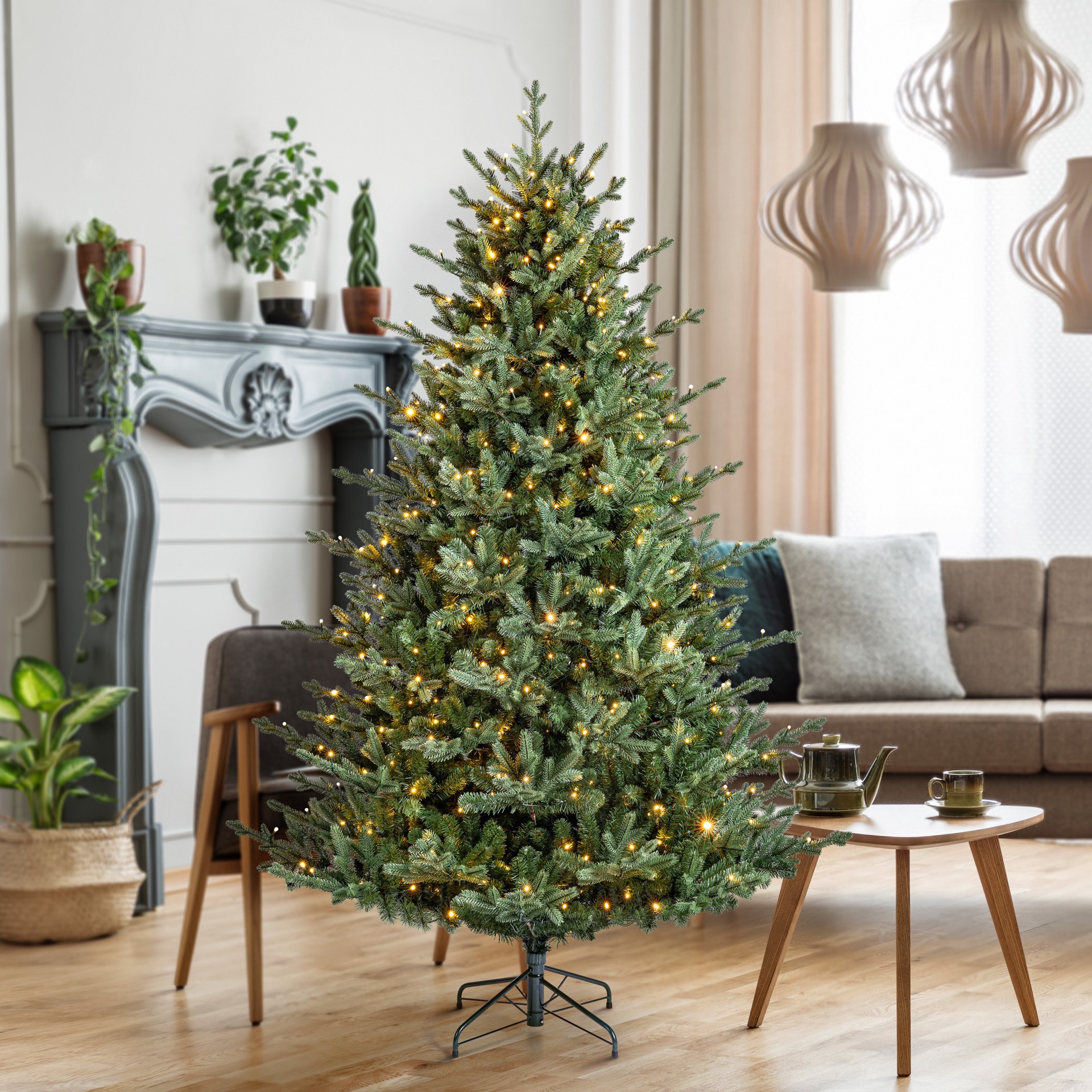 slide 10 of 12, 7.5ft. Pre-Lit Collins Fir Artificial Christmas Tree, Color Changing Mini Led Lights By Ashland - Includes A Tree Storage Bag, 7.5 ft