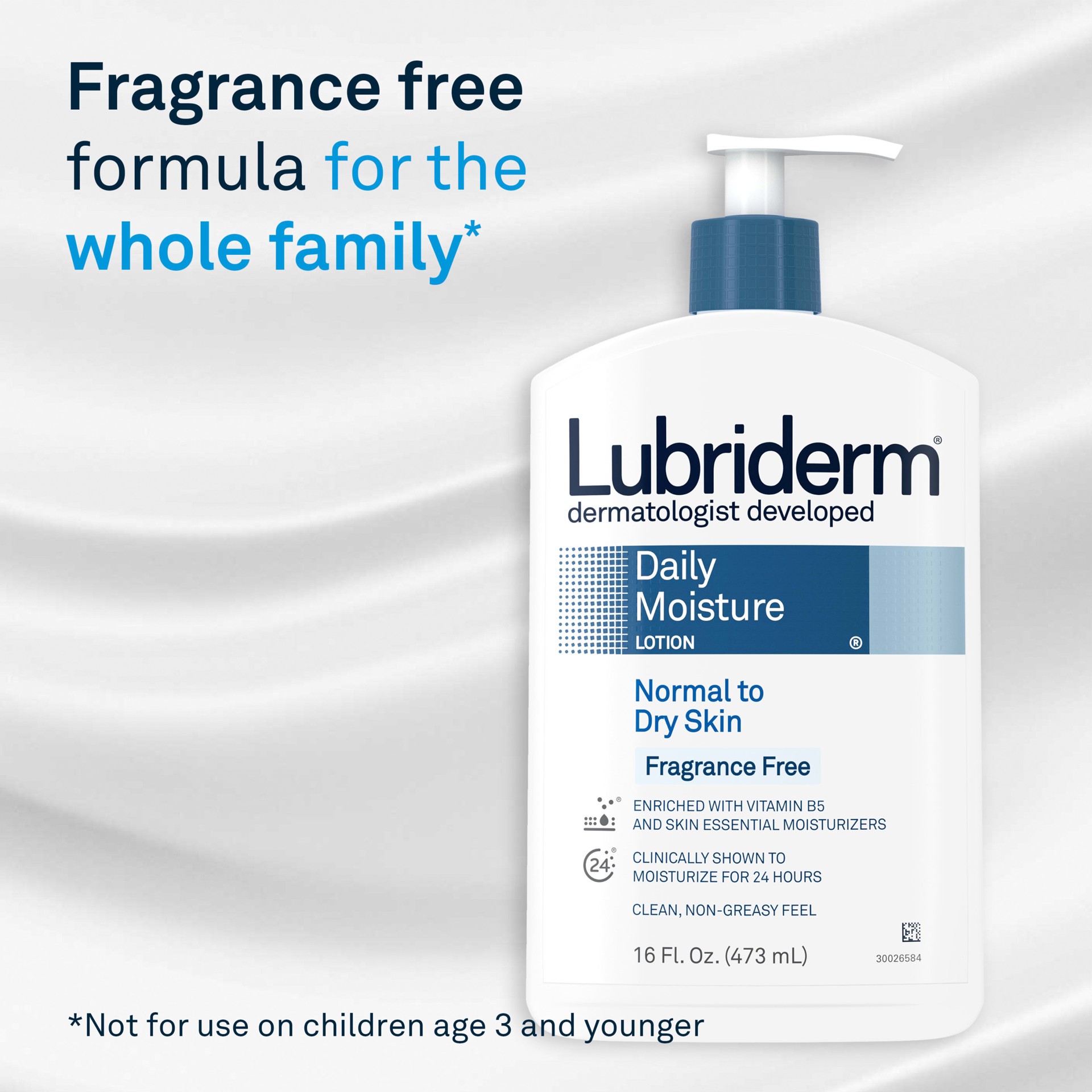 slide 3 of 5, Lubriderm Fragrance Free Daily Moisture Lotion + Pro-Ceramide, Shea Butter & Glycerin, Face, Hand & Body Lotion for Sensitive Skin, Hydrating Lotion for Healthier-Looking Skin, 24 fl. oz, 24 fl oz