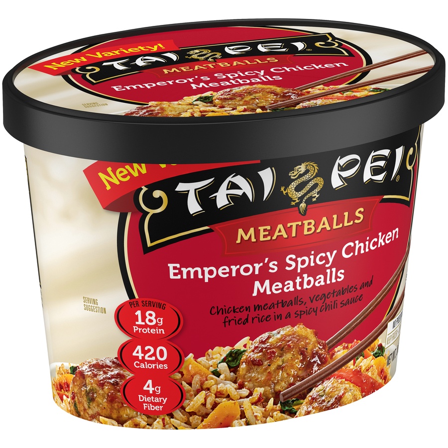 slide 2 of 8, Tai Pei Emperor's Spicy Chicken Meatballs, 10 oz