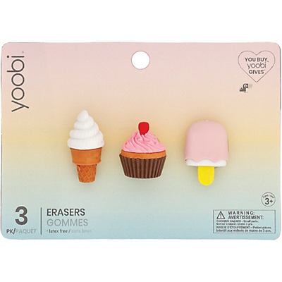 slide 1 of 1, Yoobi 3D ErasersMulticolor Sweets, 3 ct