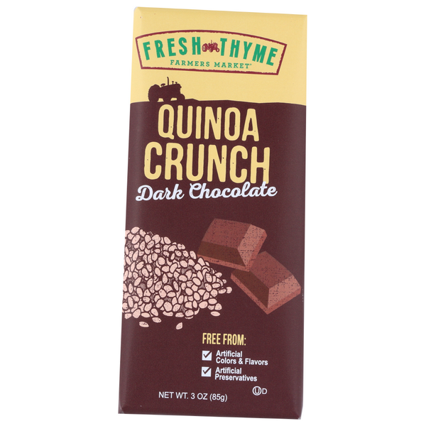 slide 1 of 1, Fresh Thyme Quinoa Crunch Dark Chocolate, 3 oz