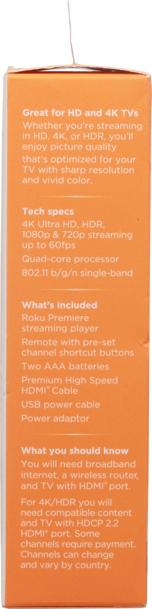 slide 7 of 9, Roku HD/4K/HDR Premiere Streaming Player 1 ea, 1 ct