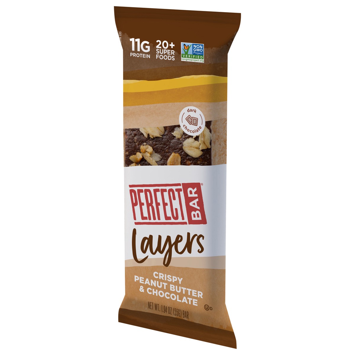 slide 3 of 14, Perfect Bar Choco Crisp Gluten-Free Dark Chocolate Nut Butter Protein Bar, Kosher, 1.94 oz,