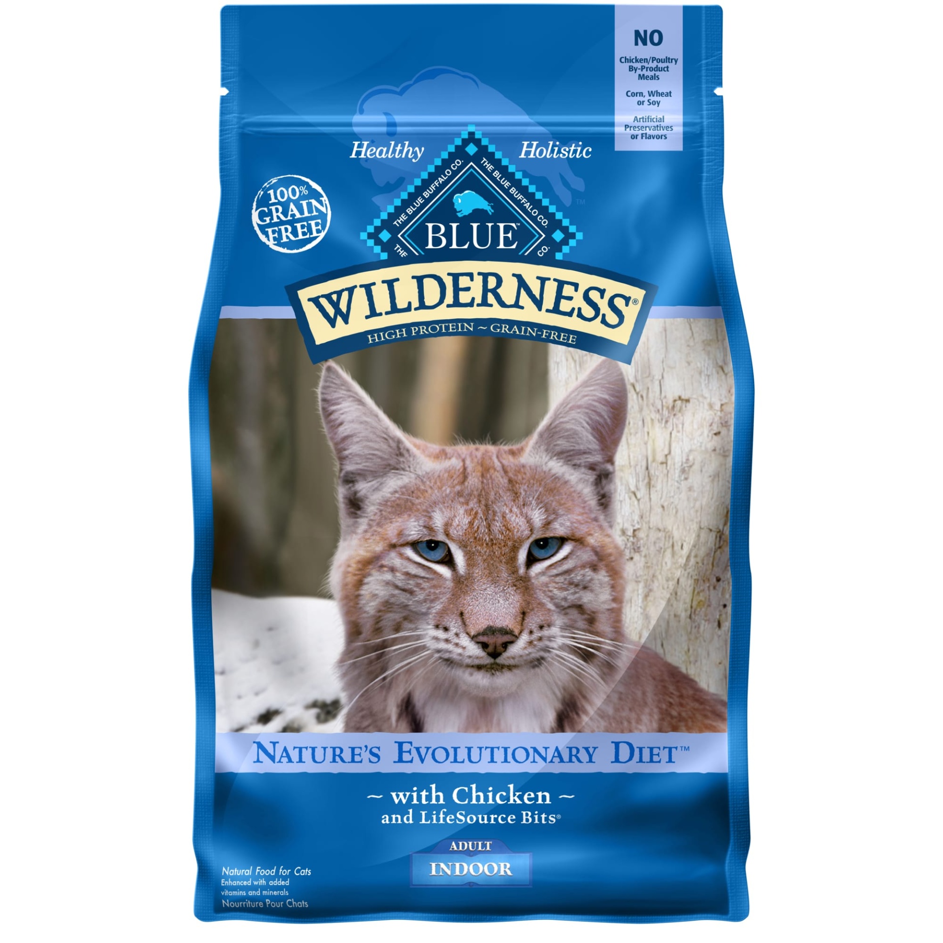 slide 1 of 1, Blue Buffalo Blue Wilderness Adult Indoor Chicken Recipe Dry Cat Food, 2 lb