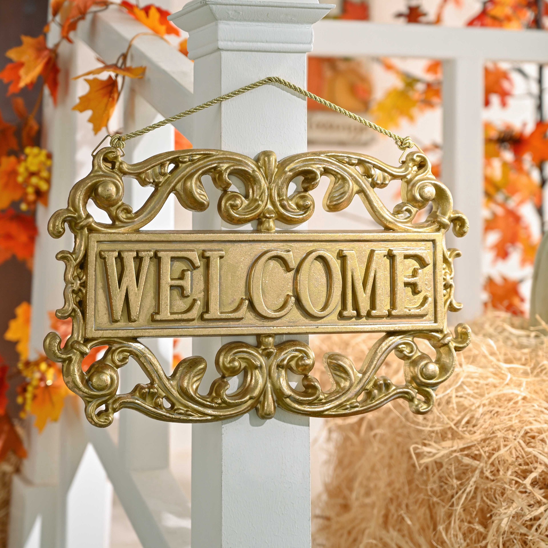 slide 7 of 7, 15" Gold Welcome Sign Wall Decor By Ashland, 15 in