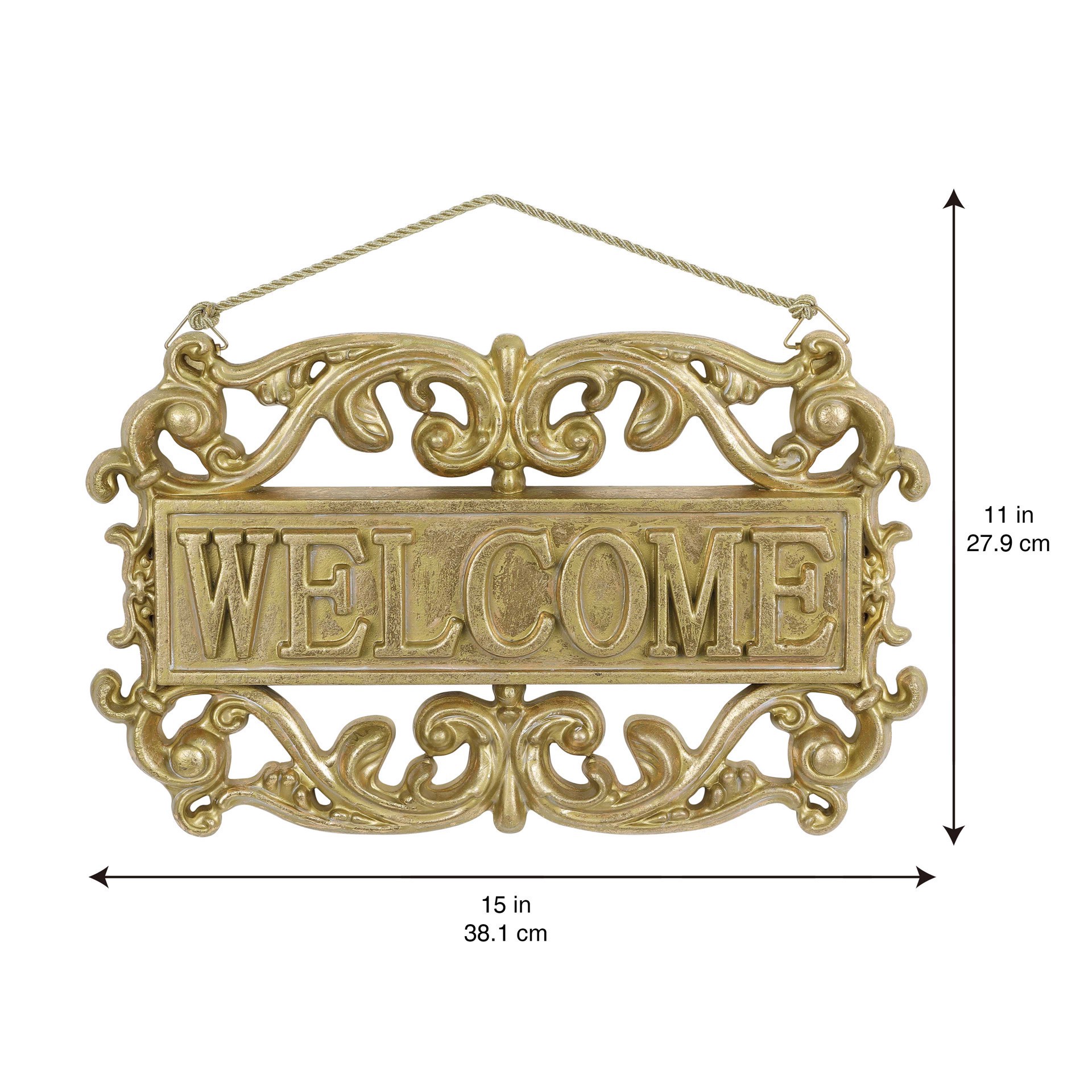slide 5 of 7, 15" Gold Welcome Sign Wall Decor By Ashland, 15 in