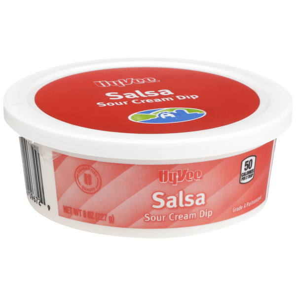 slide 1 of 1, Hy-Vee Salsa Sour Cream Dip, 8 oz
