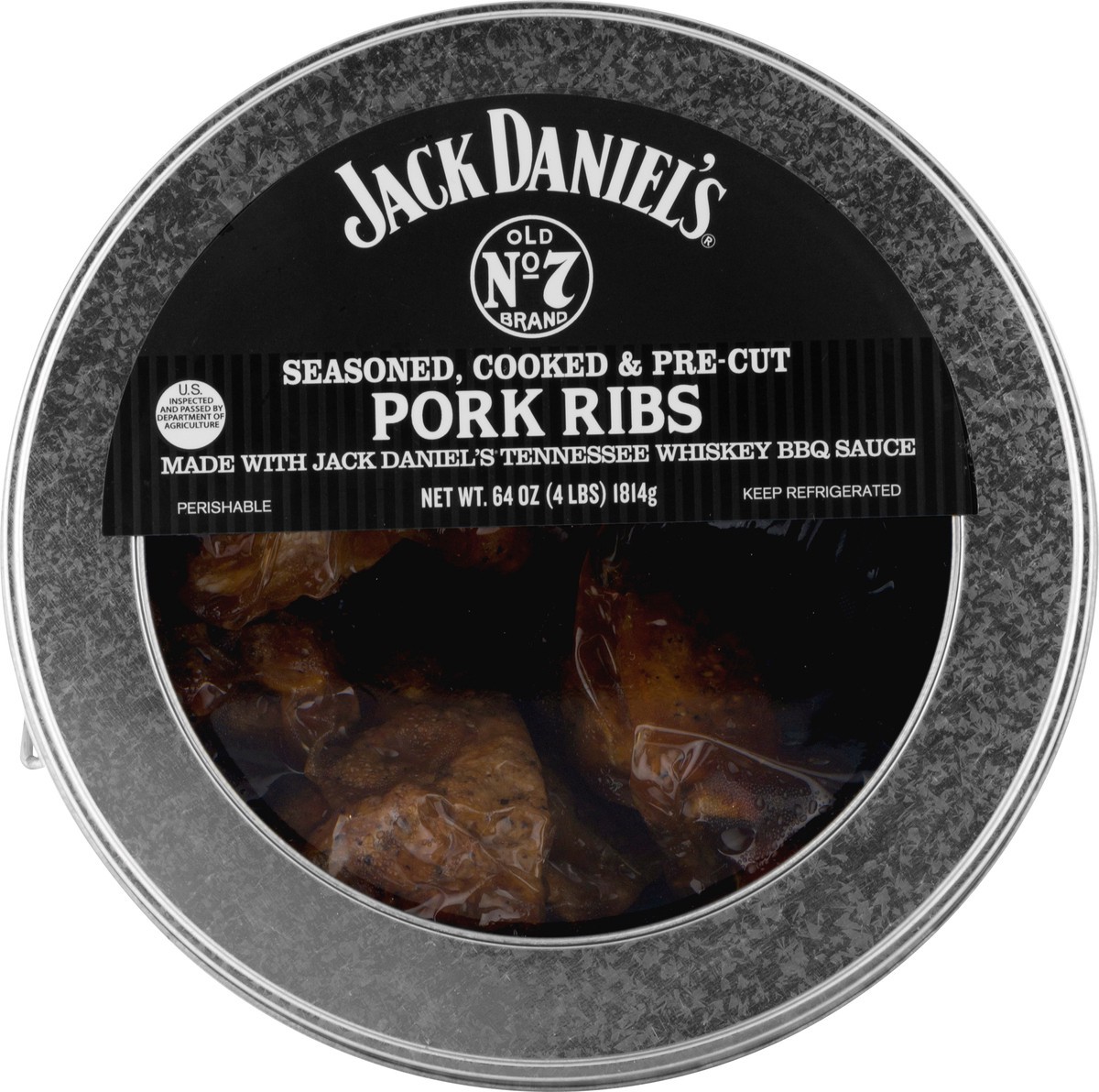 slide 11 of 14, Jack Daniel's Seasoned Cooked & Pre-Cut Pork Ribs BBQ, 64 oz