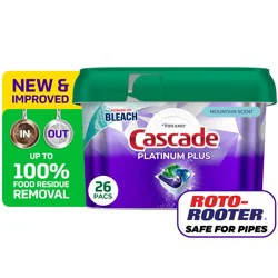 Cascade Action Pacs Platinum Plus Mountain Scent Dishwashing Tabs 26 Count