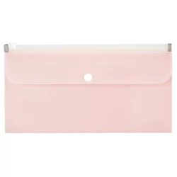 Office Depot Brand 2-Pocket Envelope, 1-1/4'' Expansion, Check Size, Pink