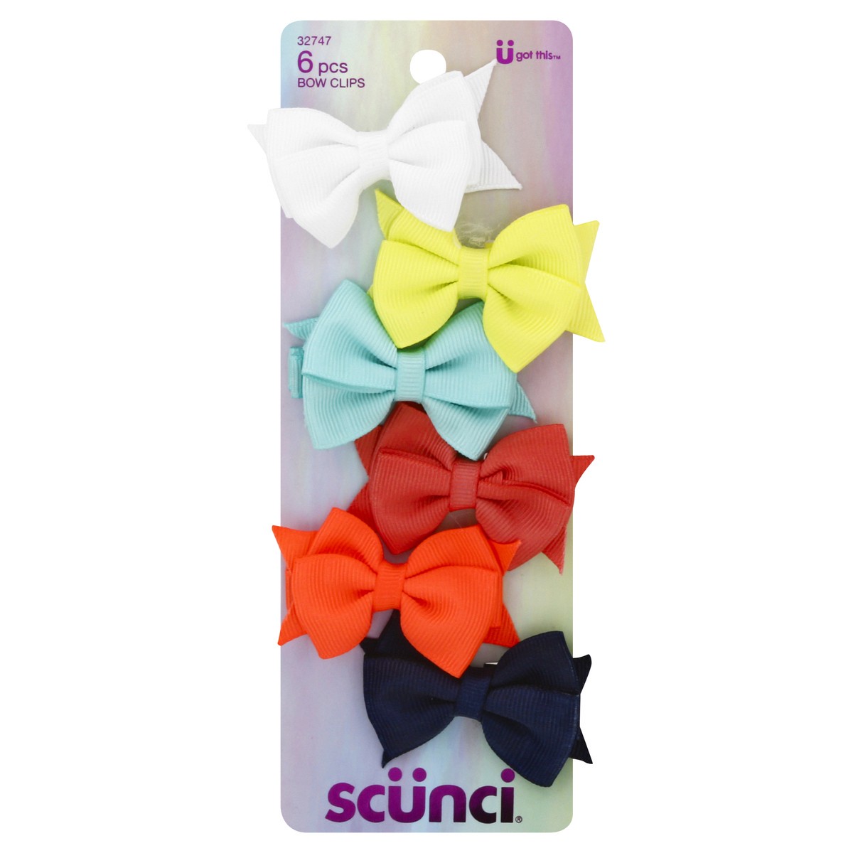 slide 3 of 11, scünci U Got This 6 Pcs Bow Clips 6 ea, 6 ct