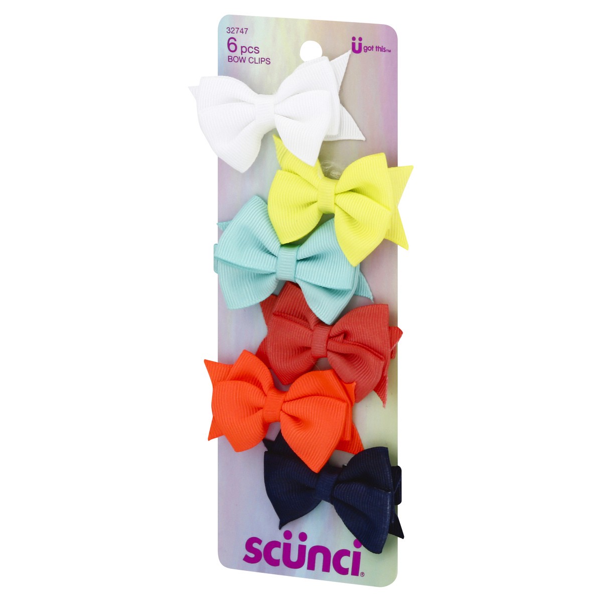 slide 4 of 11, scünci U Got This 6 Pcs Bow Clips 6 ea, 6 ct