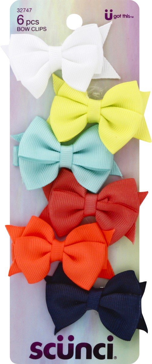 slide 6 of 11, scünci U Got This 6 Pcs Bow Clips 6 ea, 6 ct