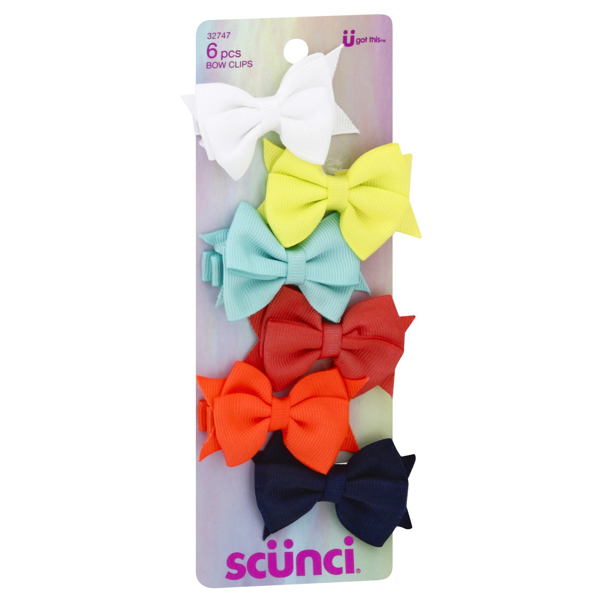 slide 9 of 11, scünci U Got This 6 Pcs Bow Clips 6 ea, 6 ct