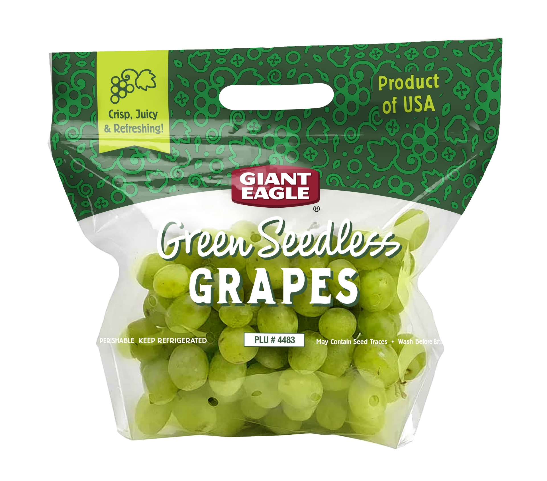 slide 1 of 1, Giant Eagle Green Seedless Grapes, 1 ct