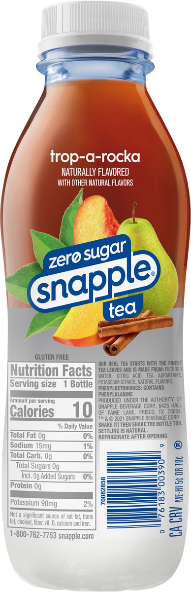 slide 6 of 12, Snapple Zero Sugar Trop-Rocka Tea, recycled plastic bottle - 16 fl oz, 16 fl oz