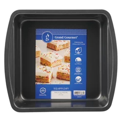 Grand Gourmet Square Cake Pan, Dark Grey, 9"