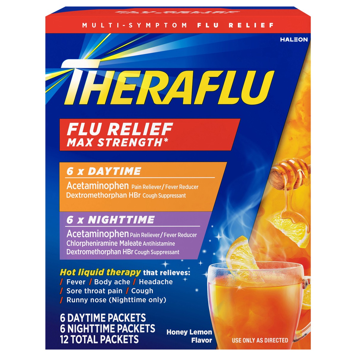 slide 2 of 4, Theraflu Max Strength Daytime Flu Symptom Relief - 6 Ct plus Theraflu Max Strength Nighttime Flu Medicine for Flu Symptom Relief - 6 Ct Combo, 2 ct