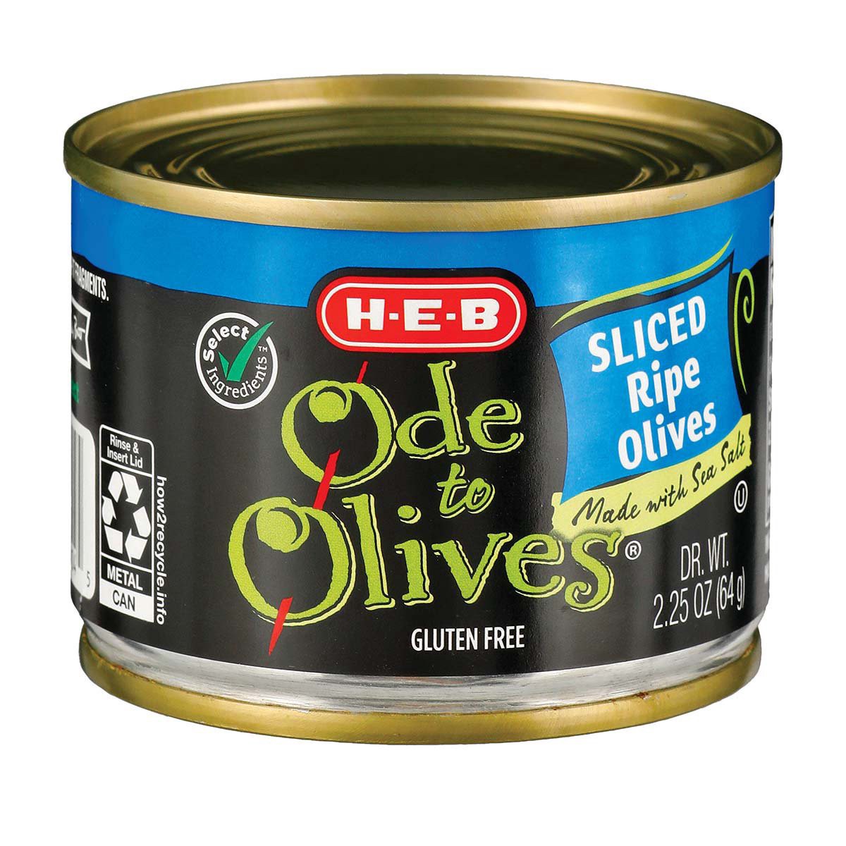 slide 1 of 1, H-E-B Ode to Olives Sliced Ripe Black Olives, 2.25 oz