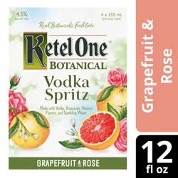 Ketel One Botanical Vodka Spritz Grapefruit & Rose, 4-PACK (4 x 12 fl oz)