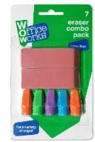 slide 1 of 1, Officeworks Eraser Combo Pack, 7 ct