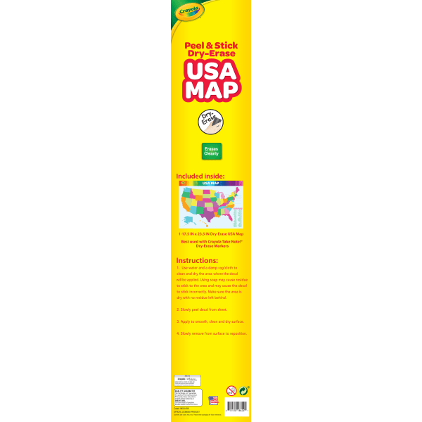 slide 4 of 4, Crayola Dry-Erase Usa Map, 23-1/2" X 17-1/2", 1 ct