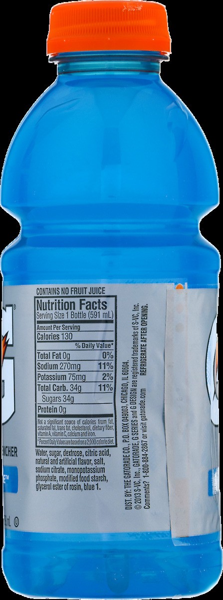 slide 4 of 9, Gatorade Thirst Quencher Cool Blue 20 Fl Oz, 20 fl oz