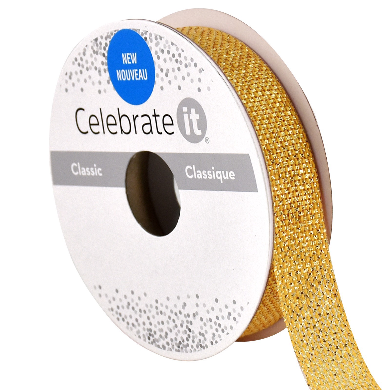 slide 3 of 4, 5/8" X 7yd. Metallic Ribbon By Celebrate It, 5/8 in x 7 yd