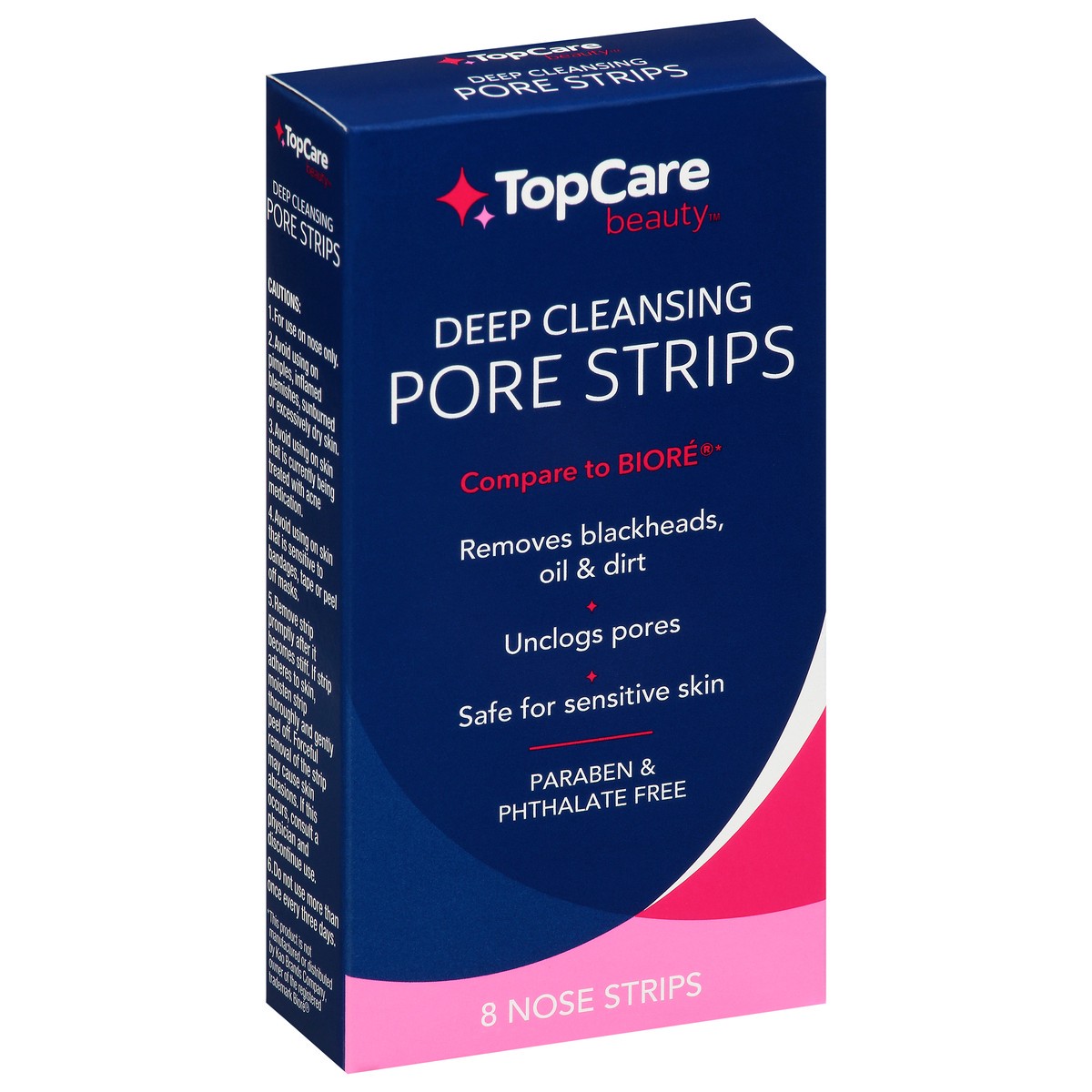 slide 2 of 9, TopCare Beauty Deep Cleansing Pore Strips 8 ea, 8 ct