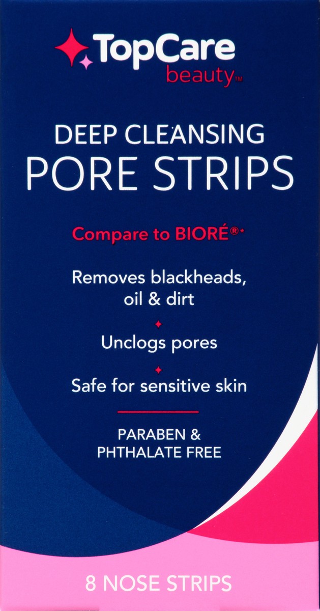 slide 1 of 9, TopCare Beauty Deep Cleansing Pore Strips 8 ea, 8 ct