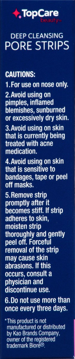 slide 7 of 9, TopCare Beauty Deep Cleansing Pore Strips 8 ea, 8 ct