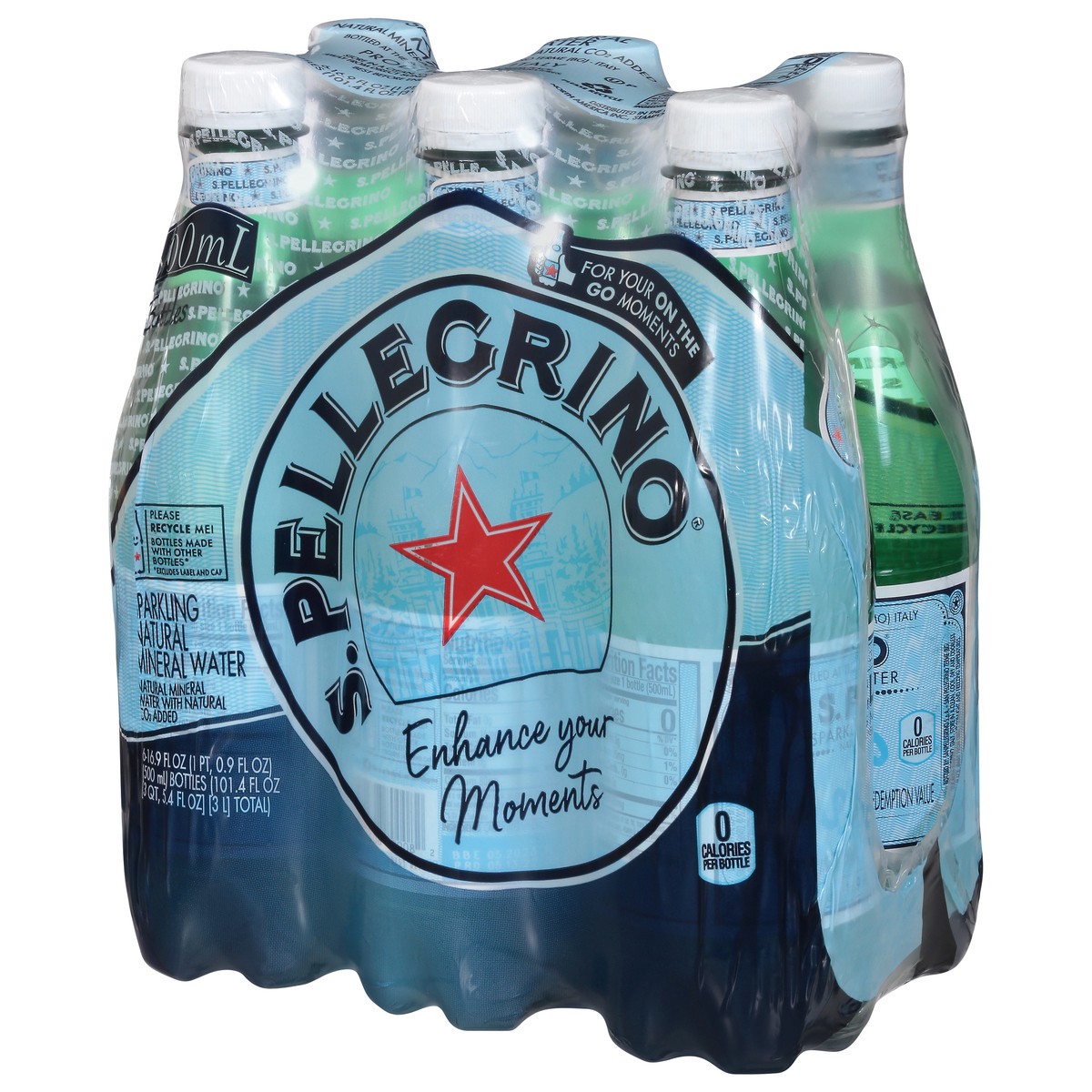slide 3 of 9, S.Pellegrino Natural Sparkling Mineral Water 6 - 16.9 fl oz Bottles, 6 ct